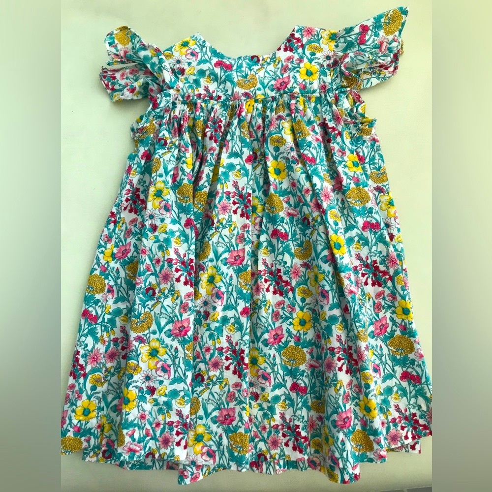 Jacadi Baby Girl Dress Light Floral Soft Cotton